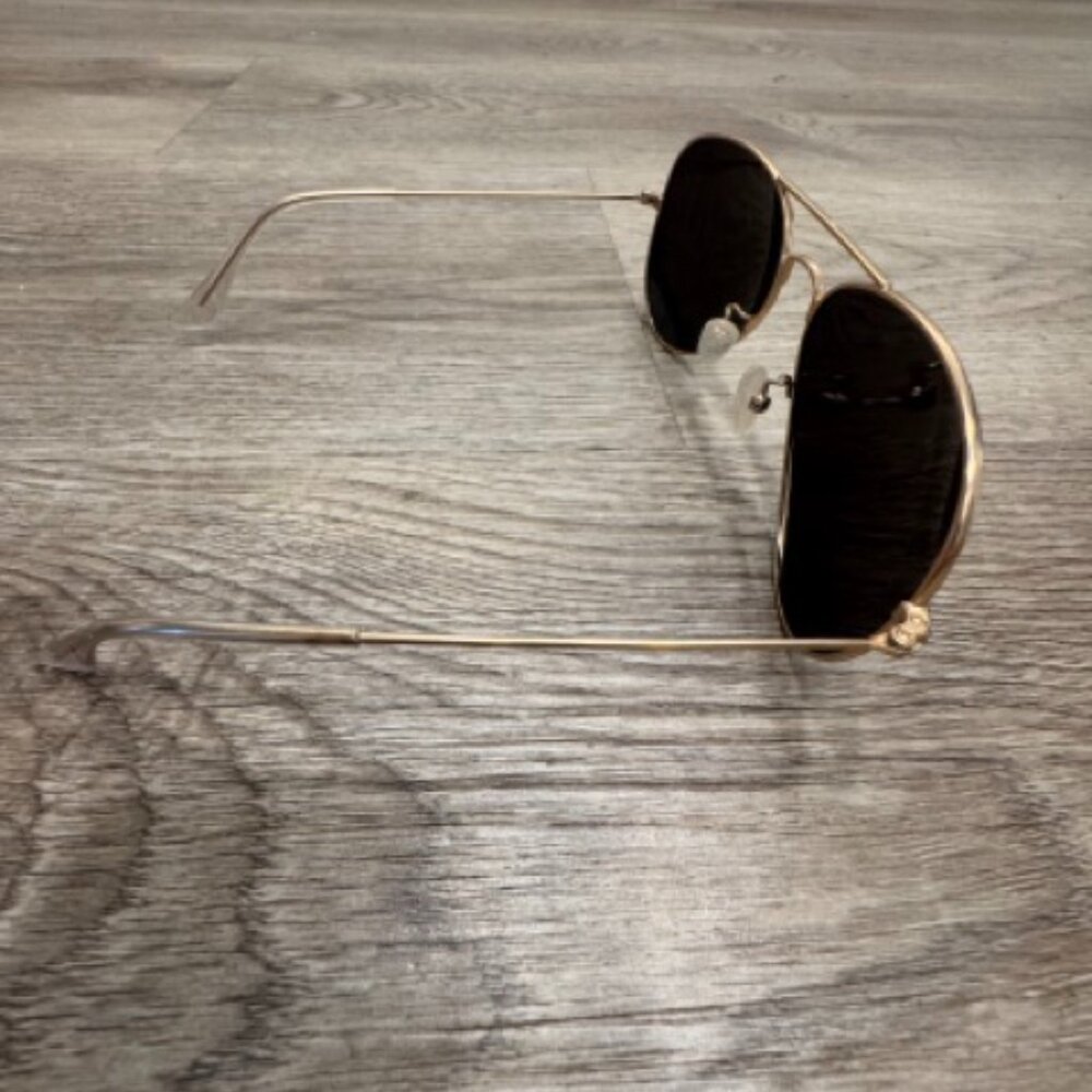 AQS Aviator Sunglasses Blue/Green lenses w Gold Rim - Picture 5 of 9